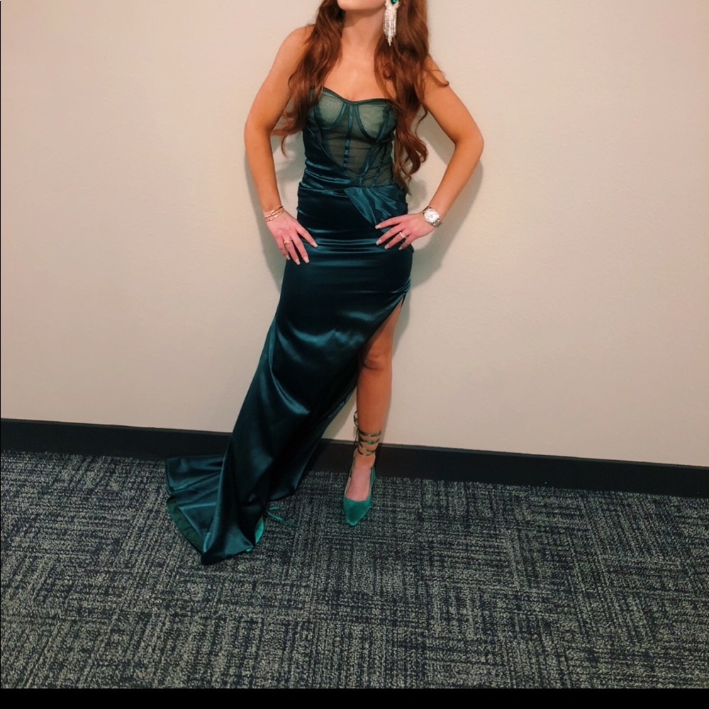 Green zendya copy dress xs worn once